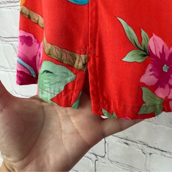 Vintage Caribbean Joe Women’s Hawaiian Shirts L Floral Aloha Tropical Vacation - Picture 6 of 12